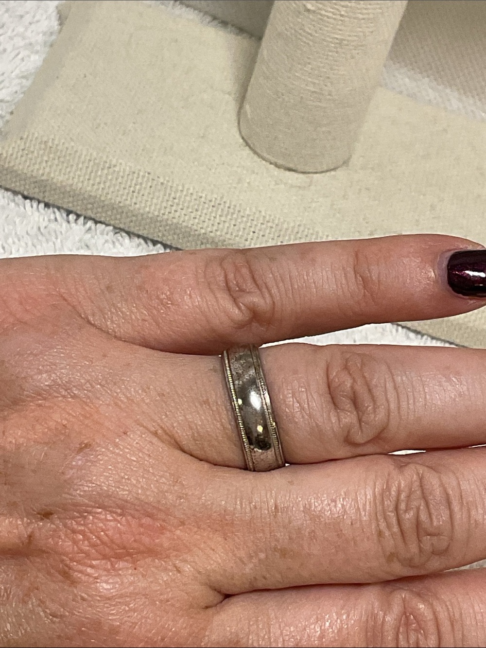 Vintage Sterling Silver Milgrain Band Ring Size 7.5